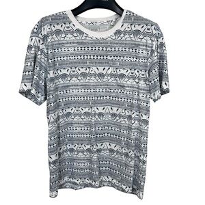 Prana Roots Studio pocket tee M short sleeve crewneck top Blue White‎ Pullover